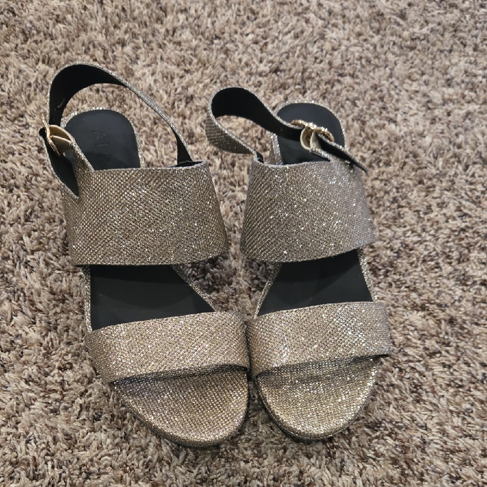 AEROSOLES Shimmering Gold Sandals
